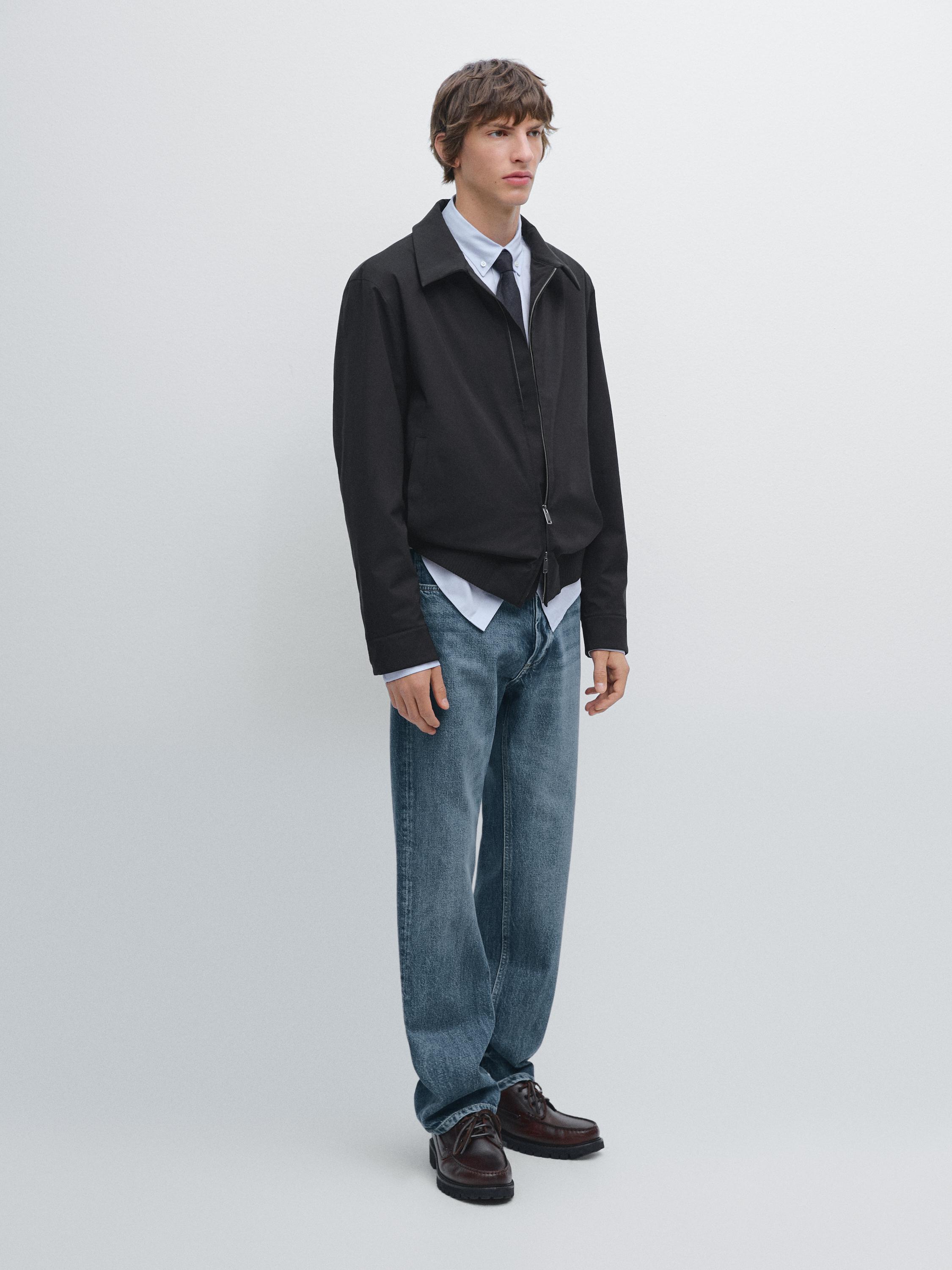 Water-repellent bomber jacket with hem detail